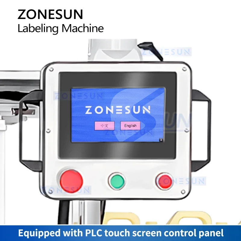 ZONESUN Automatic Hot Melt Glue Labeling Machine OPP labeler Dishwashing Detergent Oblong Pump Bottle ZS-GTB12S