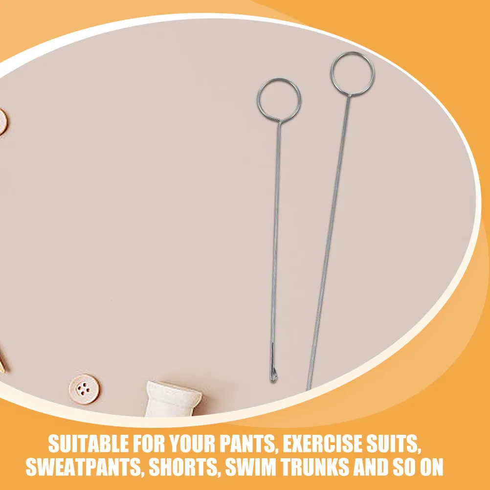 2Pcs Drawstring Threader Tool Heavy Duty Iron Rope Threader for Pants Sweatpants Shorts Swim Trunks Sewing Craft Replacement