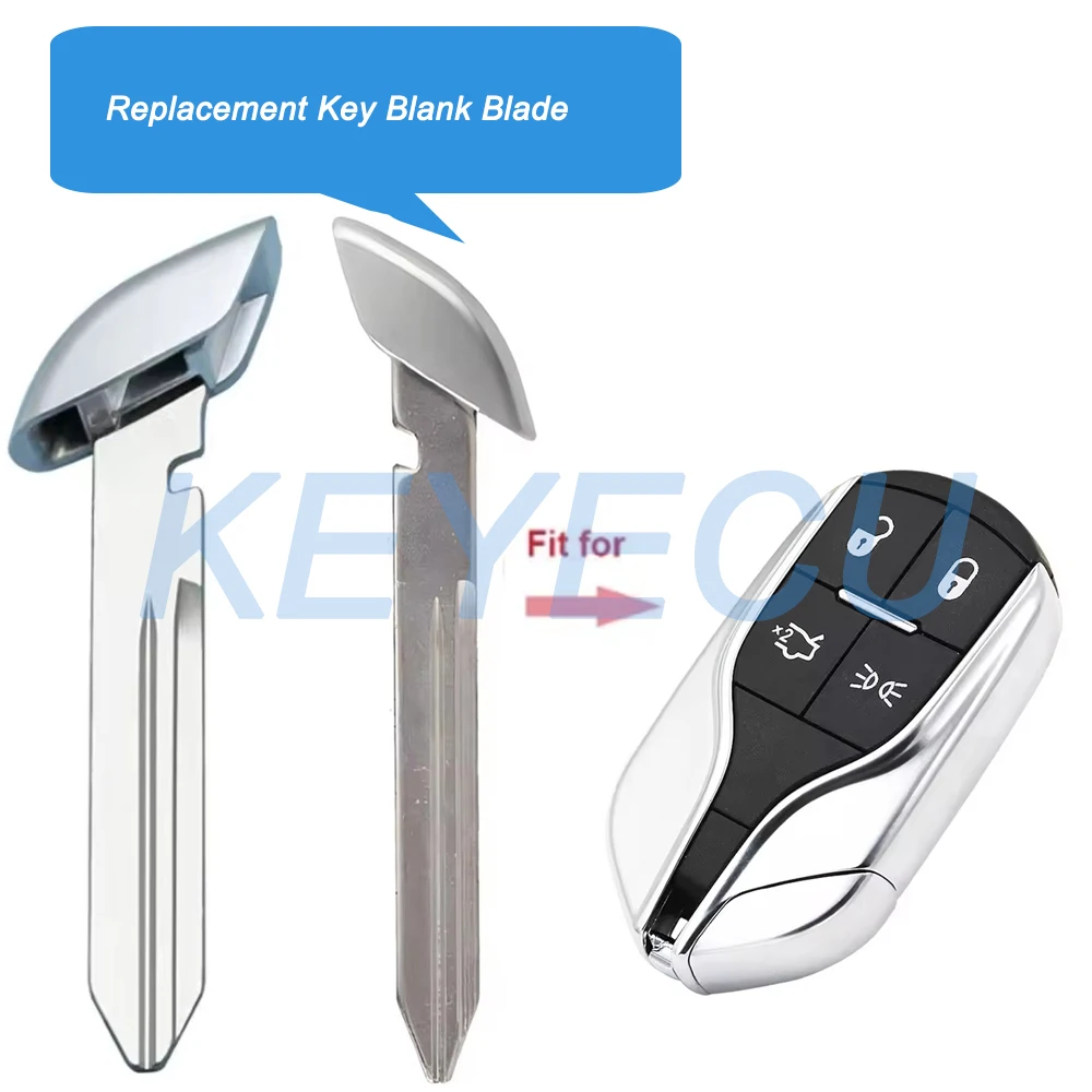 2PCS Uncut Insert Replacement Key Blank Blade for Maserati Ghibli Levant Quattroporte President  2012 2013-2017 M3N-7393490