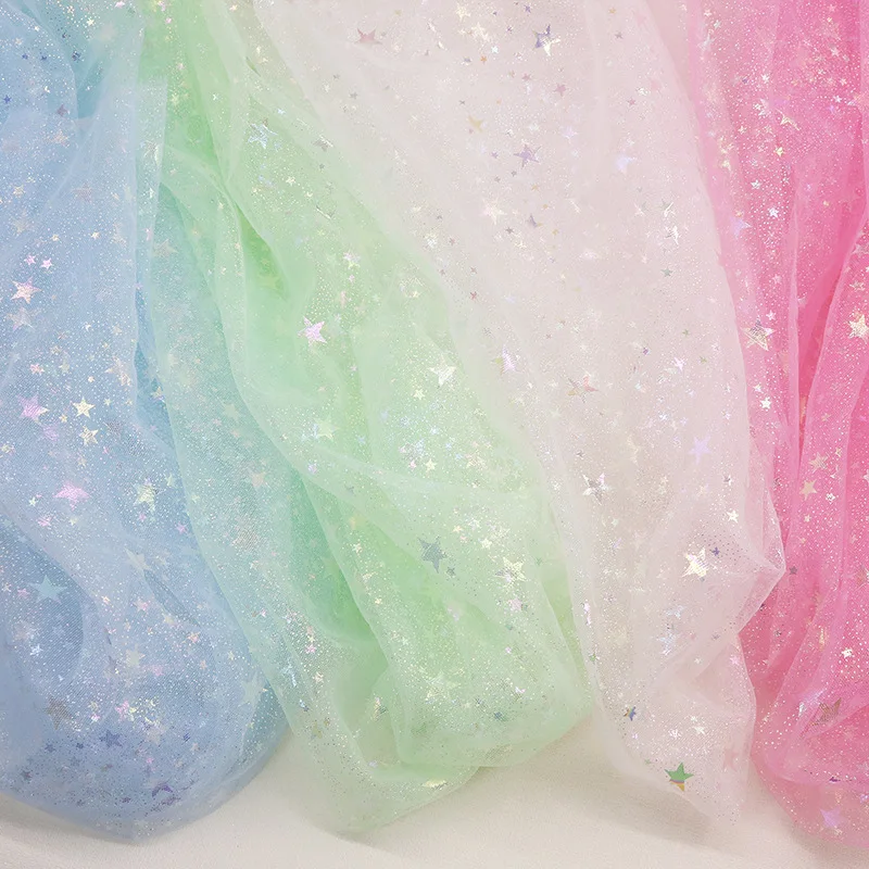 150*100 سنتيمتر البريق ستار تول النسيج DIY بها بنفسك اليدوية الشاش شبكة بوليستر تول الزفاف عيد الميلاد حفلة عيد ميلاد ملابس دمى #3