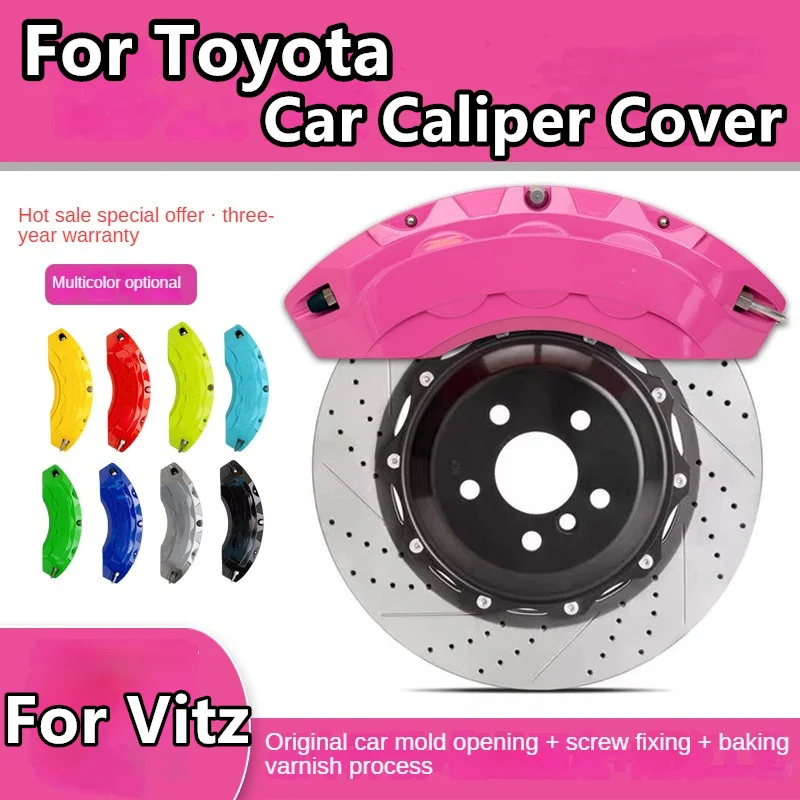 For Toyota Vitz Brake Caliper Cover Aluminum Alloy Front Rear Wheel Modification Kit