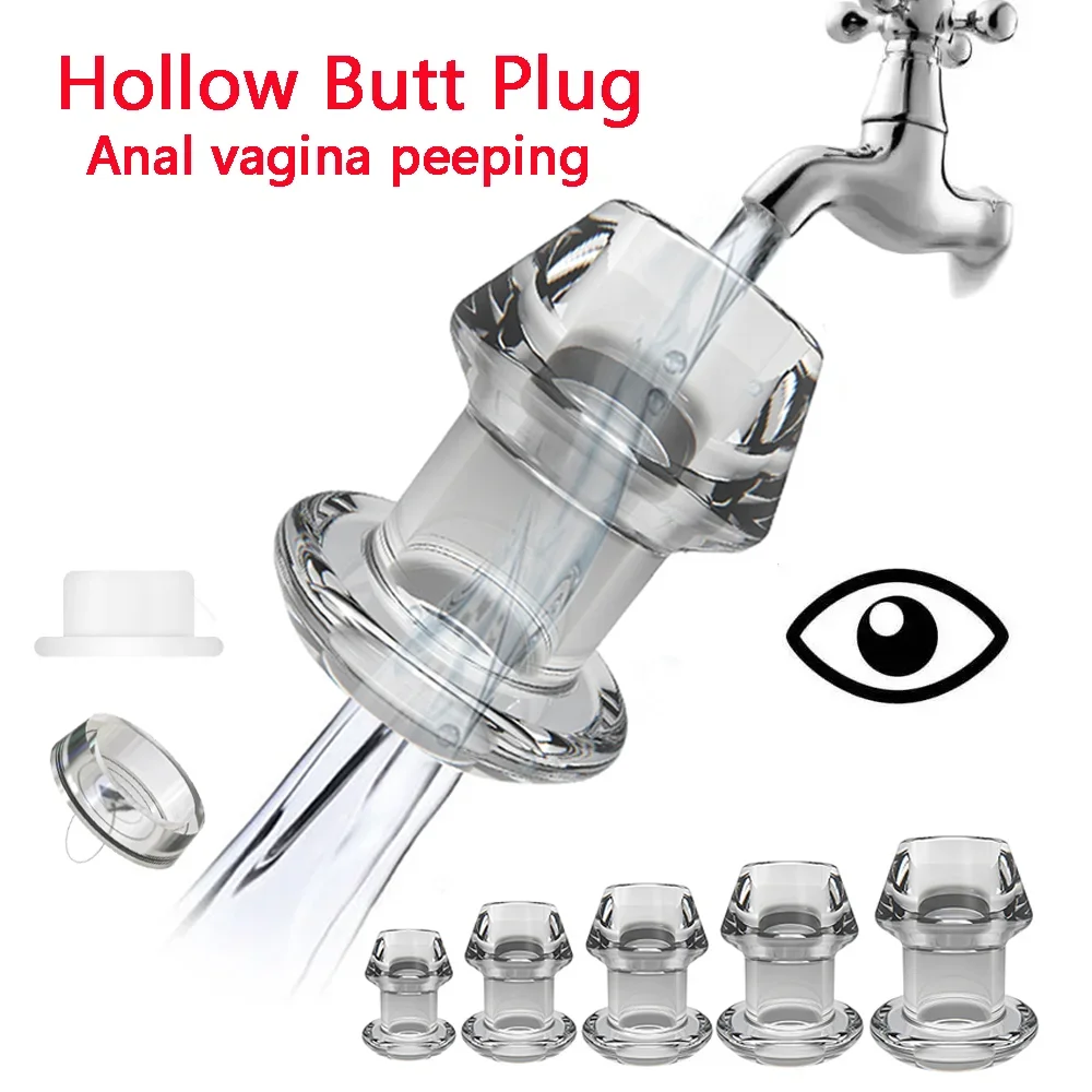 Hollow Butt Plug with Insert Butt Plugs Anal Dilator Vaginal Speculum SM Enema Transparentfemale Toy Backyardtoys Adult Sex Toys