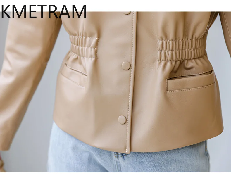 100% echte schapenvacht jas vrouw slim fit korte lederen jassen vrouwen nieuw in outwears herfst kleding 2025 chaquetas