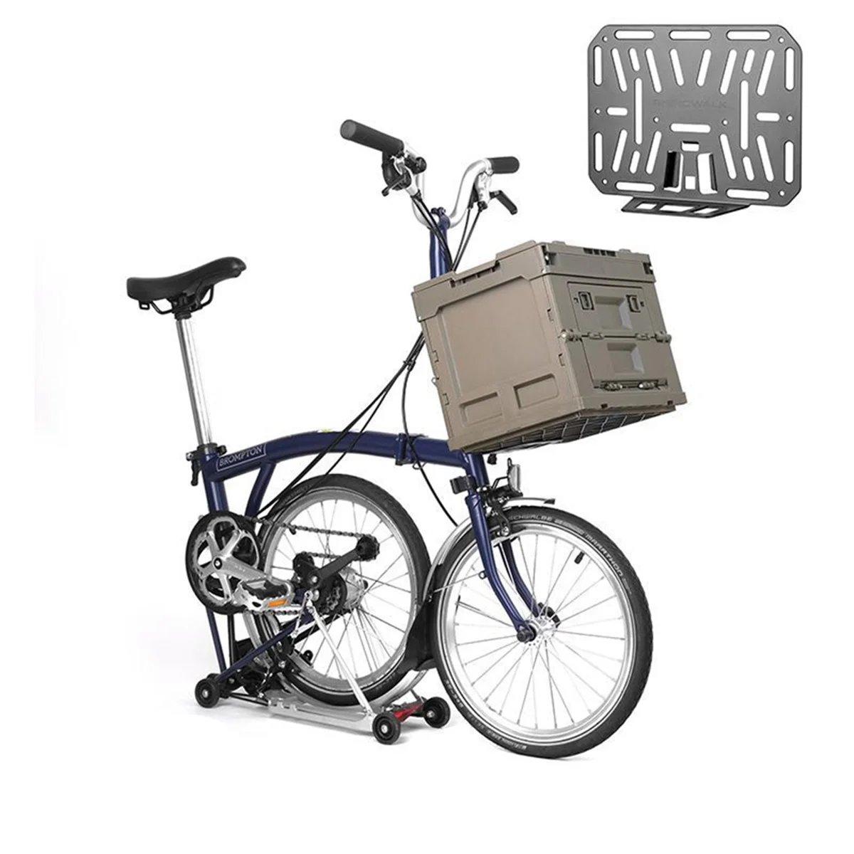 

Portable Rhinowalk Bike Bag Adapter Carrier Block Adapter for Brompton Black