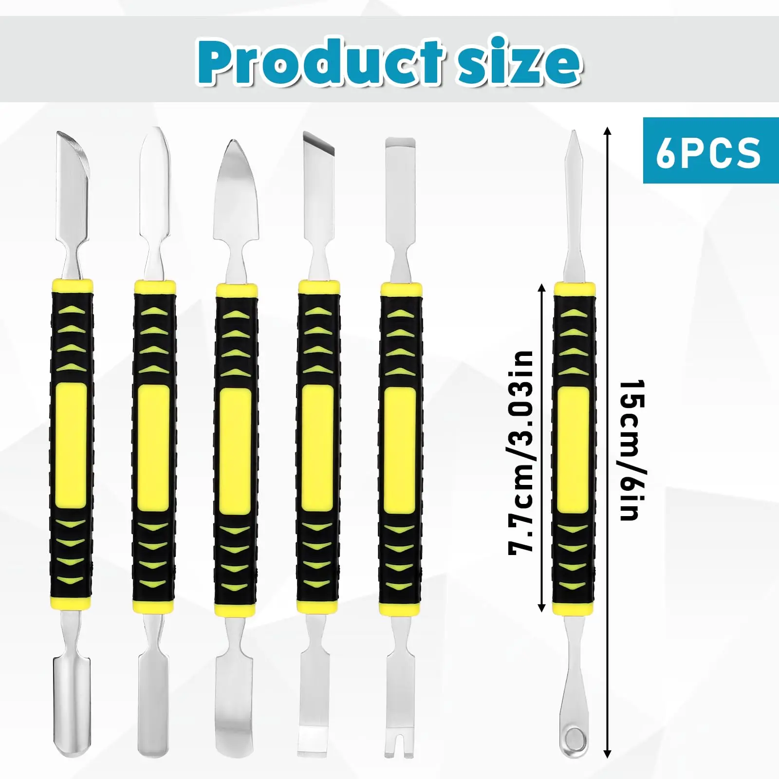 6 Piece Metal Mini Pry Bar Set, Non-Slip Handle Disassemble Installation Repair Tools for Digital Appliances Electronic Devices
