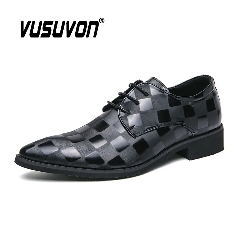 Men Derby Fashion Shoes Lace-Up Dress Classic Loafers Wedding Black Causal Business Footwear For Party Big Size 38-48