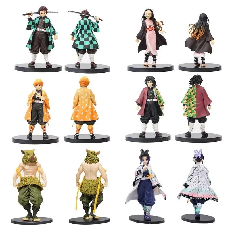 6pcs/set Anime Demon Slayer Kimetsu no Yaiba figure Kamado Tanjirou Action Figure Agatsuma Zenitsu Nezuko Warrior PVC Model Toys