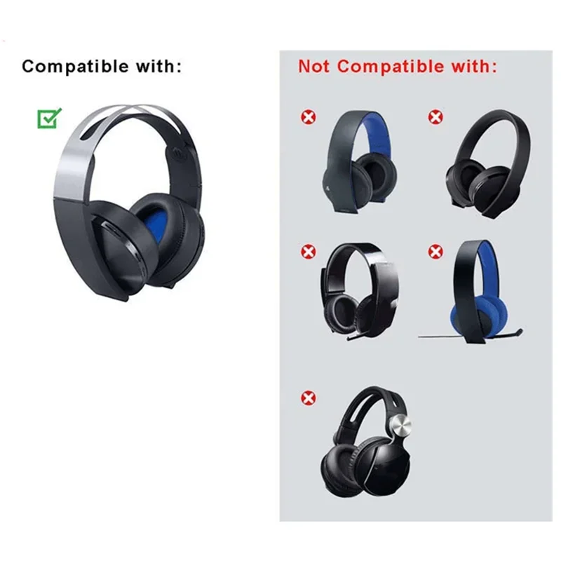 

Ear Pad For sony Platinum Wireless Headset PlayStation 4 PS4 7.1 CECHYA-0090 Headphones Accessories Blue Headband Earpads Black