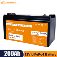 LiFePO4 12V 200Ah 100Ah 12.8V 100Ah 200Ah Battery Pack 51.2V 10kWh Grade A 6000+ Cycles RV Golf Cart Boat Solar Battery