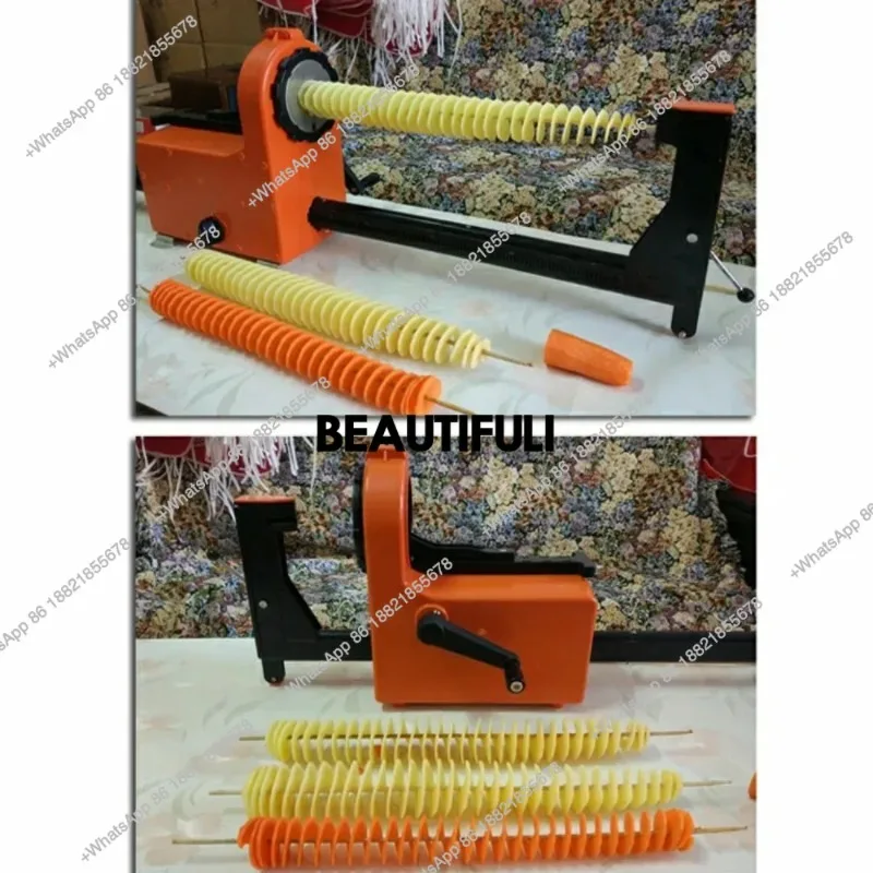 Automatic Electric Spiral Potato Cutter Tornado Potato Slicer Curly Fries Twist Potato Tower Machine