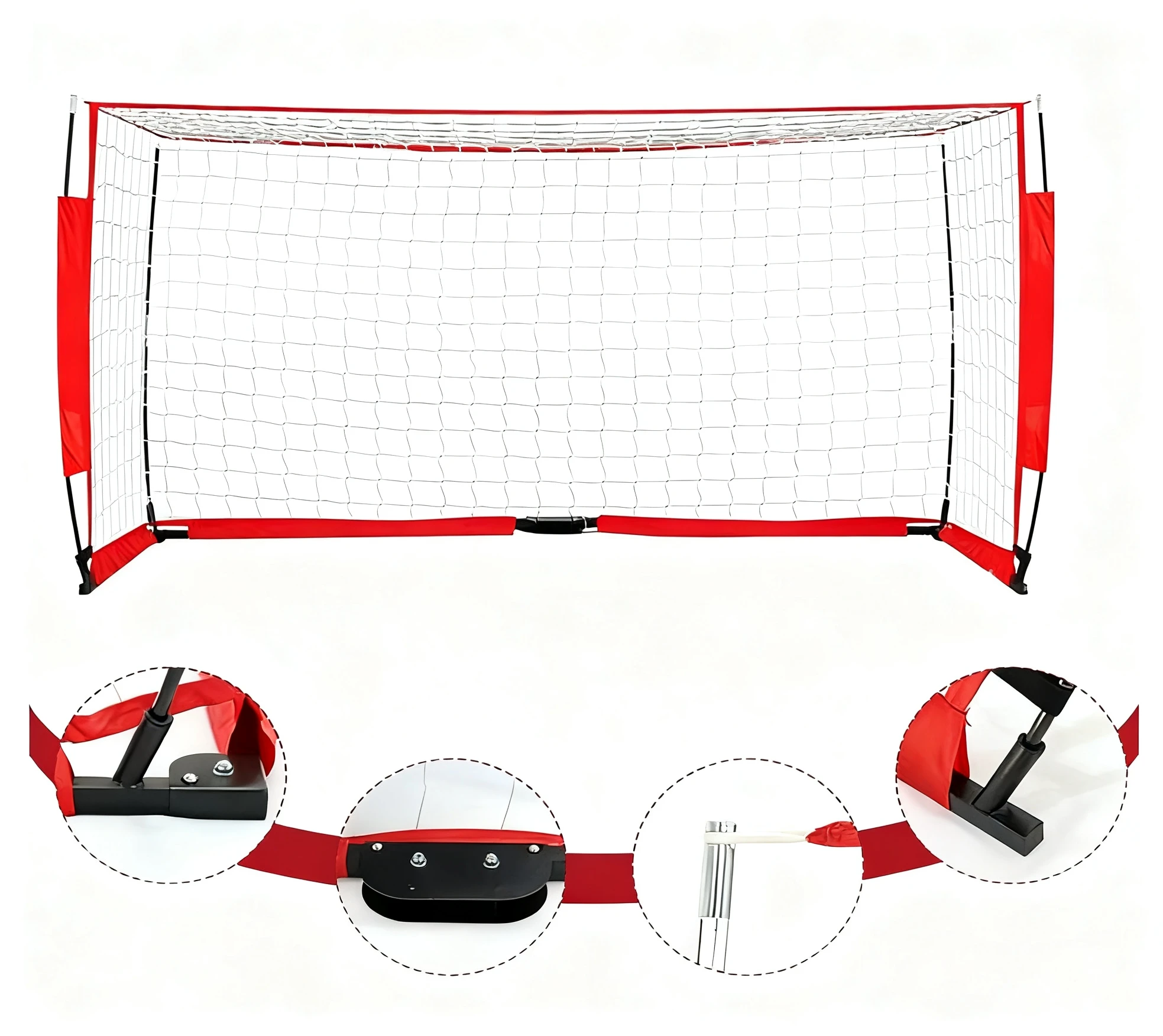 Red de fútbol resistente plegable portátil personalizable para equipo de entrenamiento y práctica