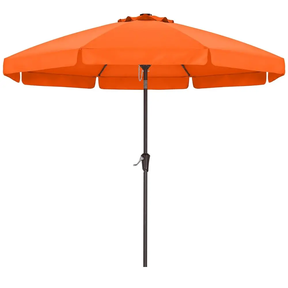 

Patio Umbrella 10Ft Outdoor Table Umbrella With Push Button Tilt And Crank, 8 Ribs Umbrella For Patio Pool Garden De (Orange)