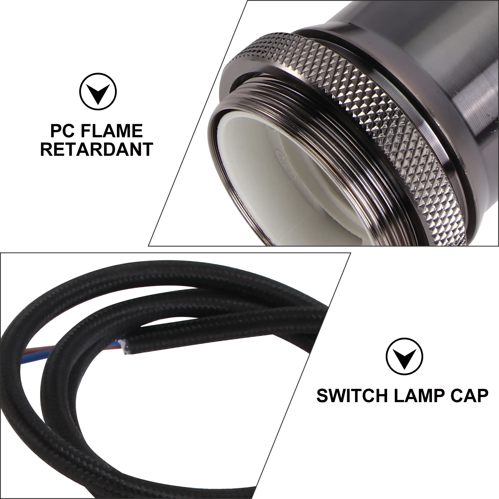 

Retro Pendant Lamp Holder E27 Socket Ch Decor Hanging Wire Droplight Ceiling Lamp Practical Use High Quality Material