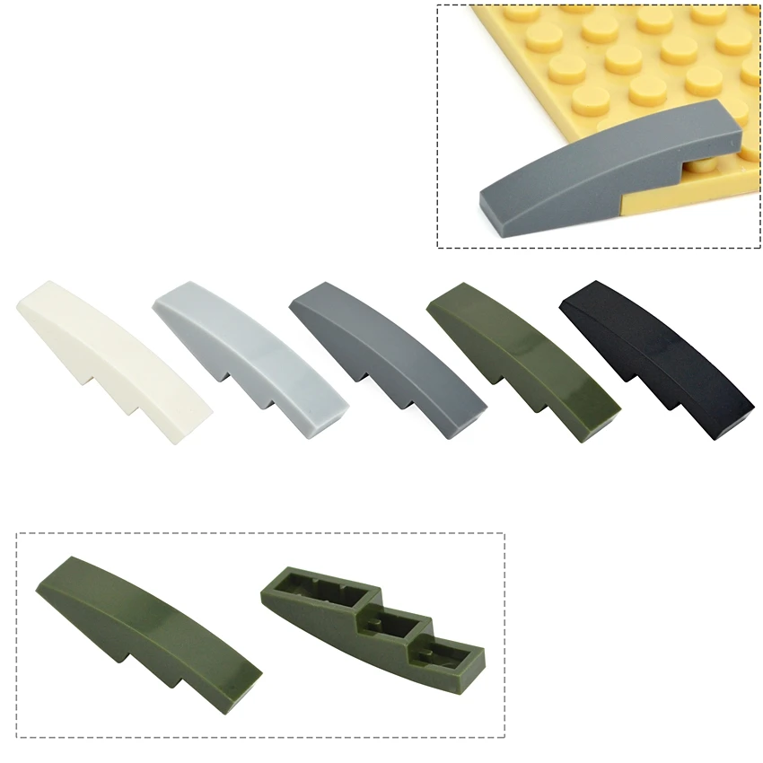 Compatible MOC Parts 61678 11153 Slope Curved 1x4 Compatible Bricks DIY Assmble Building Blocks Particle Kid Toy Birthday Gift