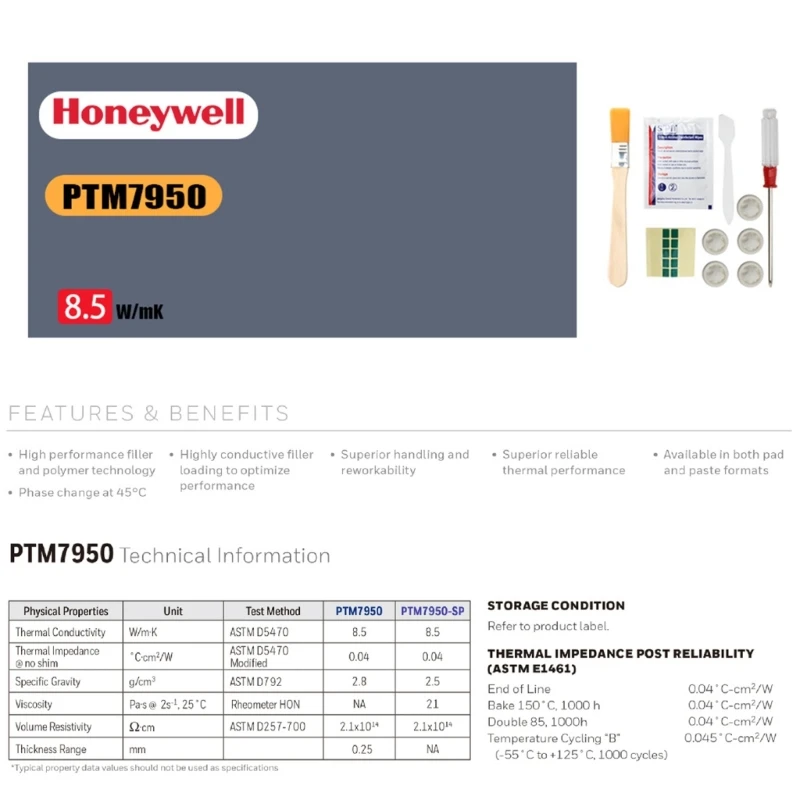 PTM7950 PAD termiczny: Roztwór chłodzenia zmiany fazowej dla procesora GPU wielokrotnego rozmiaru