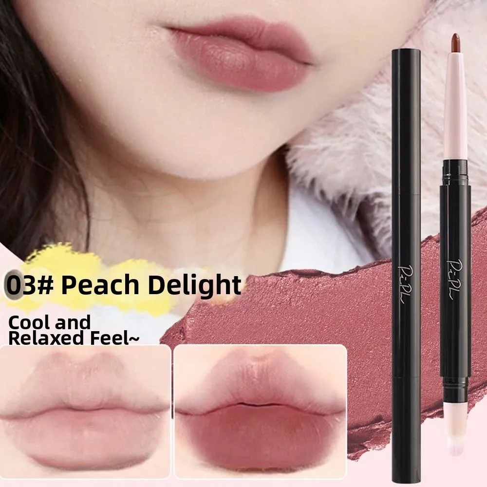 New Matte Double-ended Lip Liner Brush Long-lasting Plump Lips Lipstick Pen Lip Pencil Outlining Pouty Lip Shape