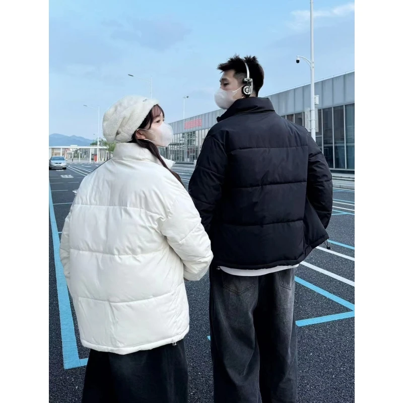 

Мужская утепленная хлопковая куртка оверсайз для пар, теплая, свободного кроя, на молнии, зимняя повседневная верхняя одежда