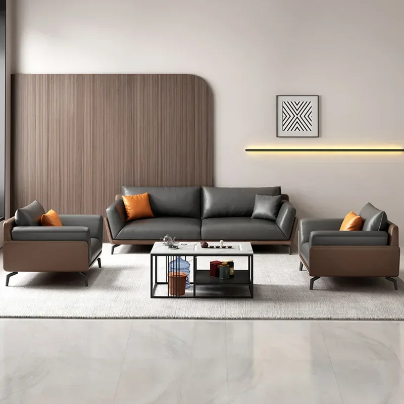 Estilo nórdico Sofá-cama de couro Sala Unusual Modern Couch Luxo Longue Recliner Straight Large Divano Home Furniture