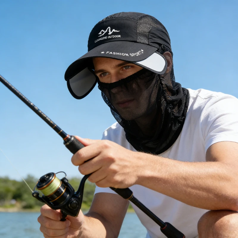 

Summer Retractable Eaves Detachable Neck Protection Veil Baseball Cap for Men and Women Outdoor Sun Protection Quick Drying Hat