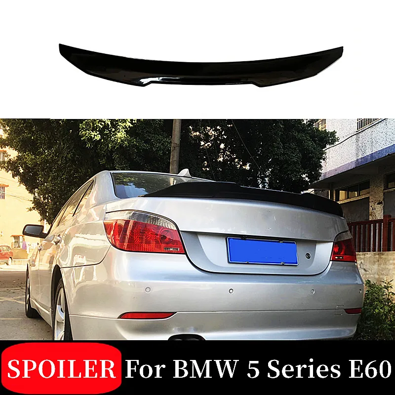 For BMW 5 Series E60 M5 520i 528i 535i 530i 525i Psm style  Black Carbon Rear Trunk Lid Car Spoiler Wings Exterior Accessories