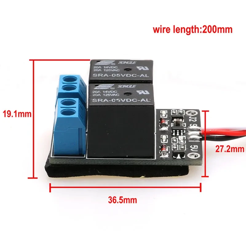 19g Mini Size PWM Relay Module Electronic Switch Two Channel Output Remote Control Power On-off Controller for RC Drone Airplane