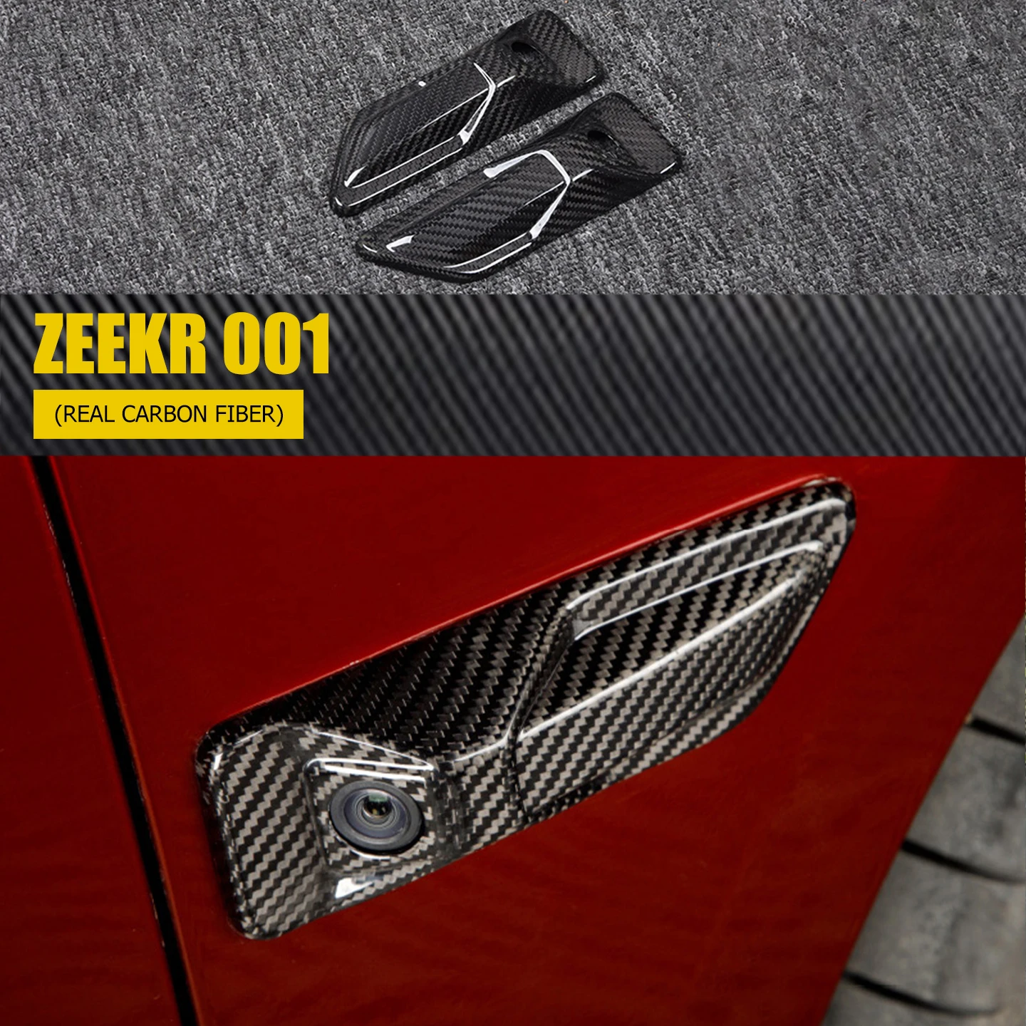 For ZEEKR 001 2pcs/set Dry carbon fiber side camera cover diverter anti-scratch protection trim