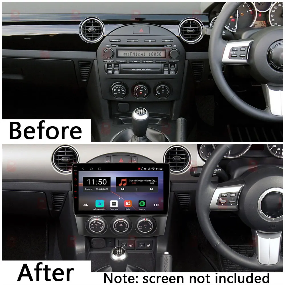 Car Radio Fascias Frame For Mazda MX-5 MX5 MX 5 NC 2005-2015 9 inch 2DIN Stereo Panel Harness Power Cable Adapter Connector