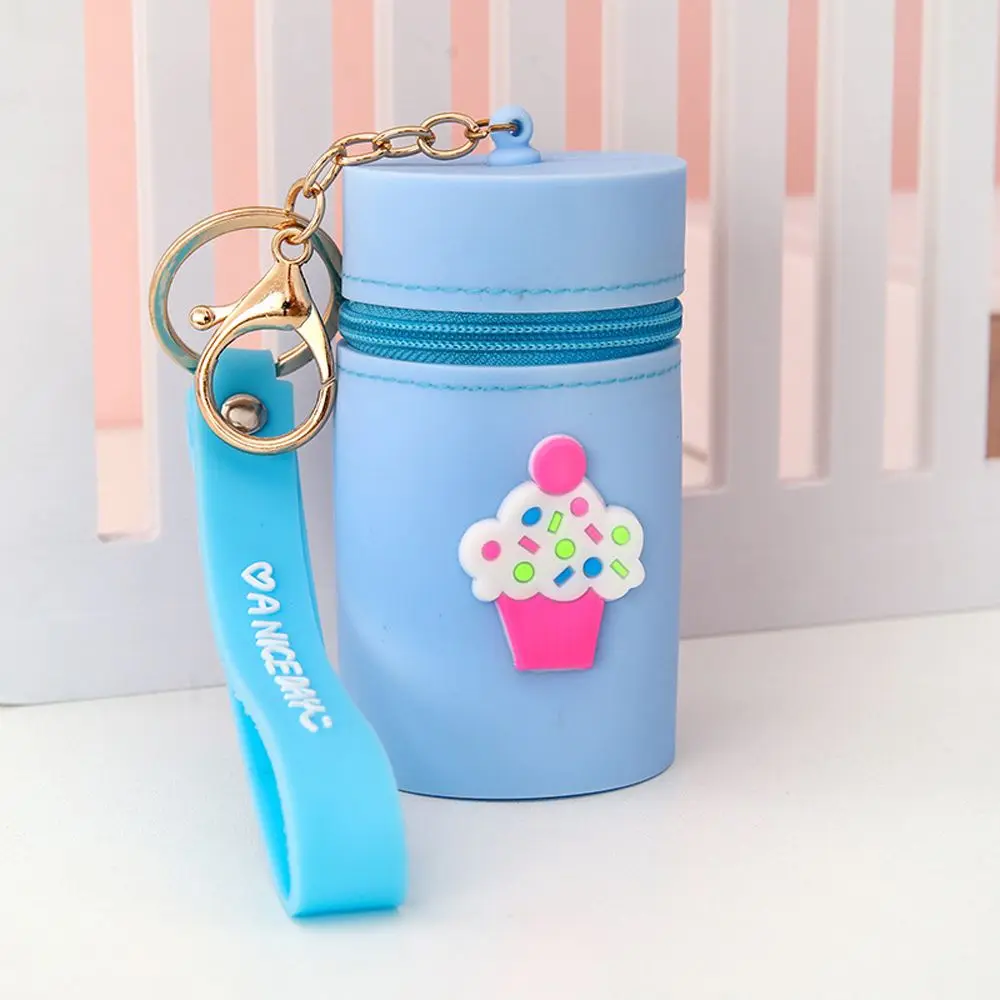 Lovely Mini Cute Pattern Silicone Coin Pocket Portable Coin Purse Bucket Bag Key Chain Headphone Storage Bag