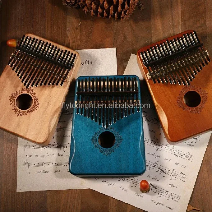 Customized adult music instrument kalimba 42 34 21 17 keys Finger  thumb piano with tuner hammer and accessories