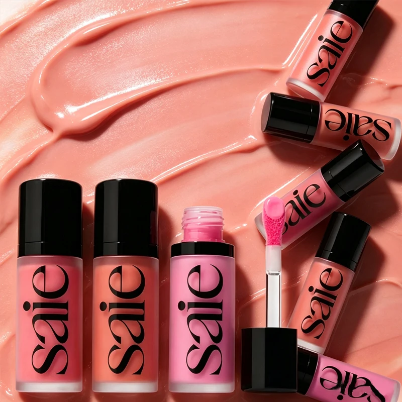 Saie Liquid Blush Highlighter Contouring Illuminating Shimmer Powder Quick-drying Non-sticky Natural Facial Makeup Soft Texture