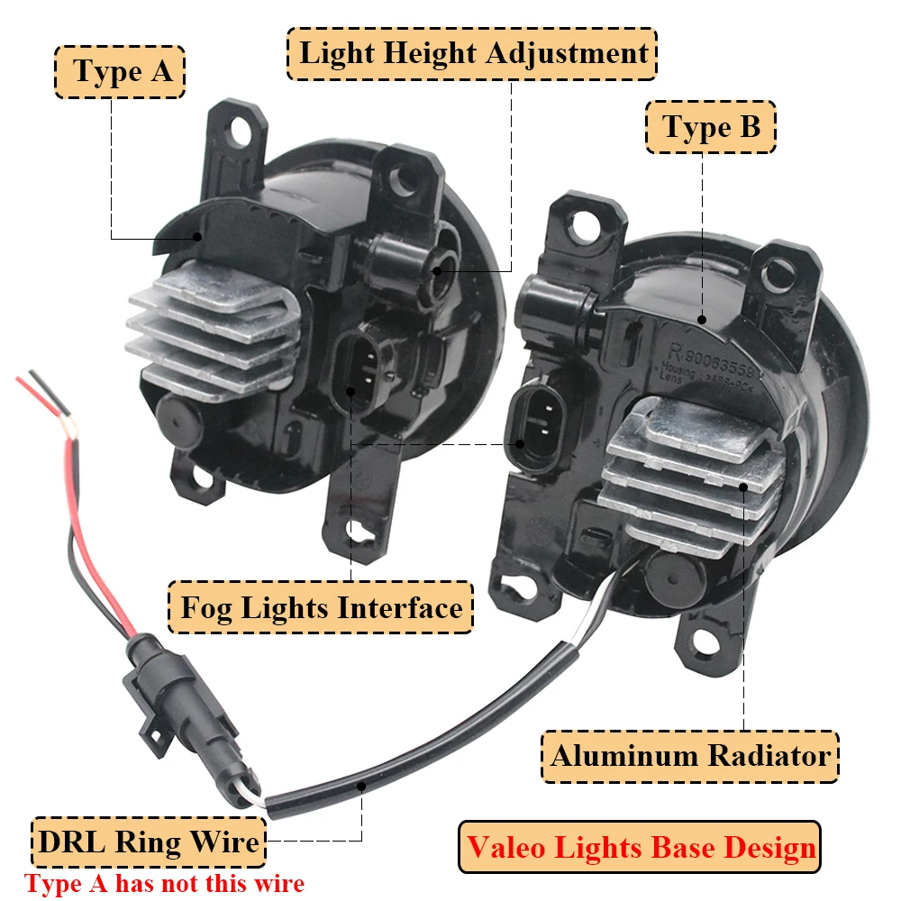 Led Fog Light Lamp Assembly Lens 15W for DongFeng DF6 DFSK Pick UP D1 Angel Eyes DRL Aperture Car Daytime Running Lights Halo