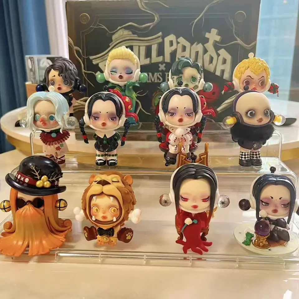 Аутентичная семейная серия Адамс POPMART SKULLPANDA, модный игровой сюрприз, праздничный подарок, украшения ручной работы