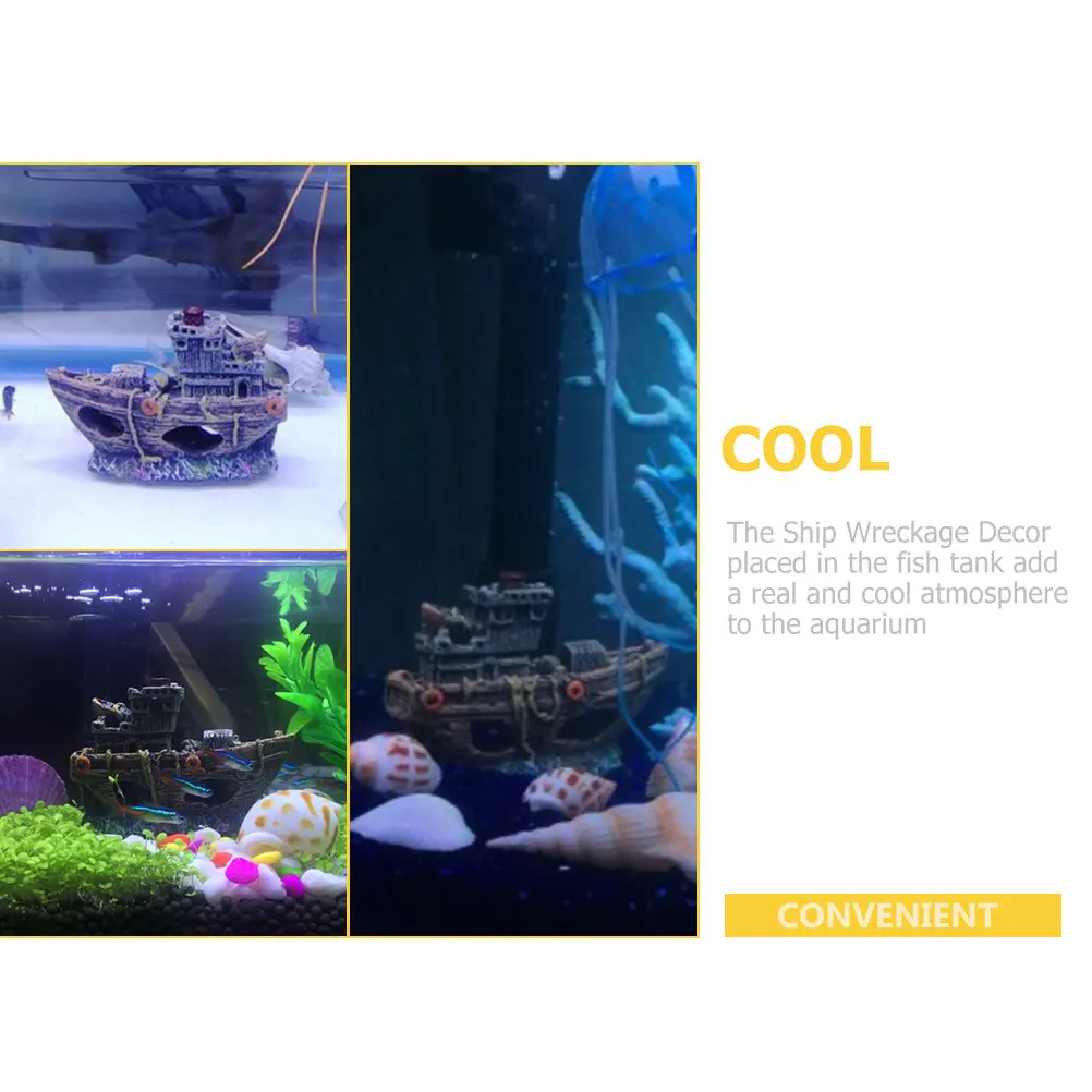 

Shipwreck Ornament Resin Ornament Fish Tank Accessories Landscape Decor Aquarium Shipwreck Fish Tank Decor Aquarium