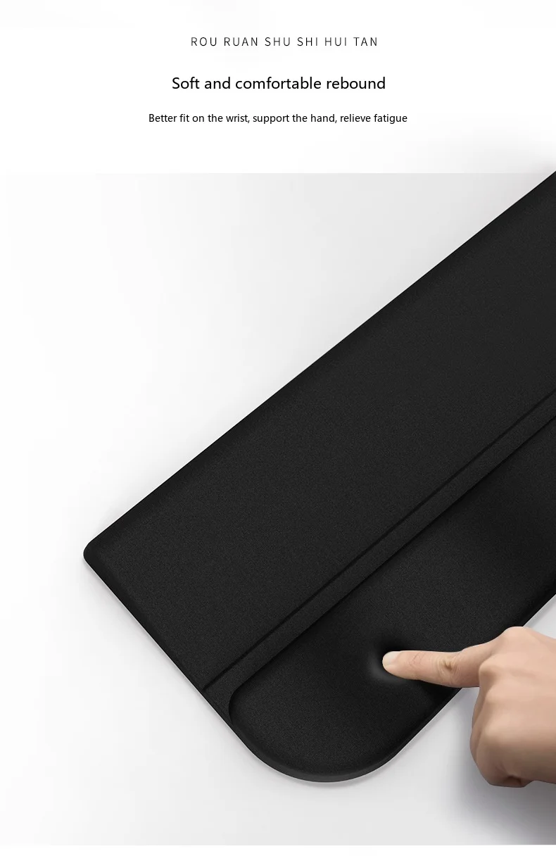 Ergonomischer Tastaturständer mit Silikon-Handballenauflage, Neigbarer Desktop-Ständer für Mechanische Tastaturen, Büro und Gaming, Schwarz-Grau – Detail 5