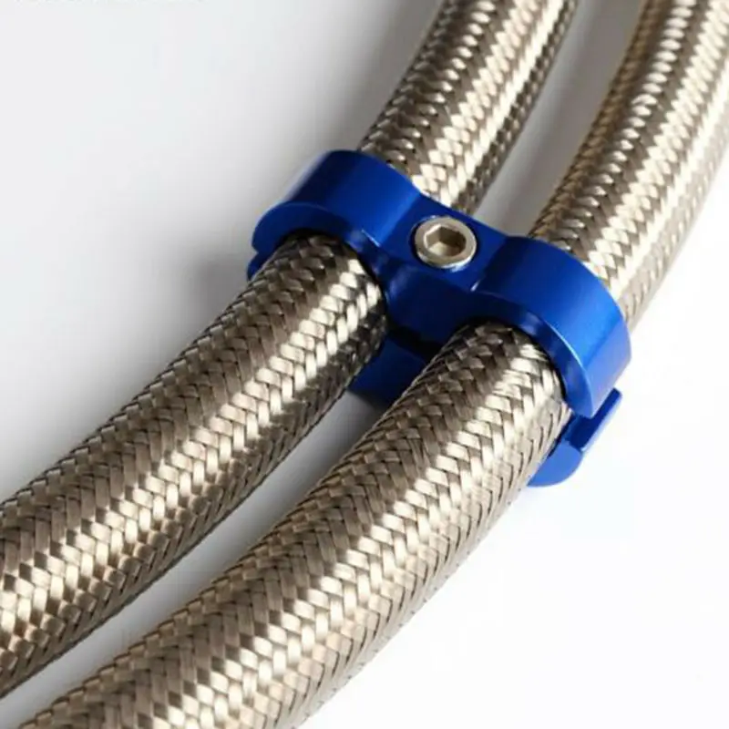Automotive modification double hole oil pipe clamp separator aluminum alloy wire clamp AN4AN6AN8AN10