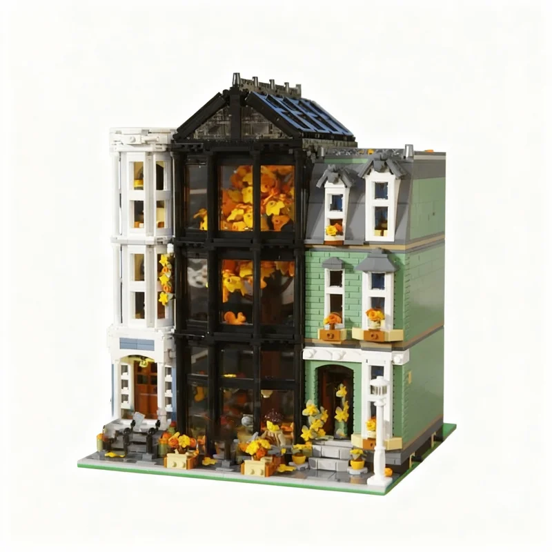 

3762PCS MOC Street View Autumn Arboretum Model Custom Building Blocks Architecture DIY Assembly Display Gift Collectible Set Set