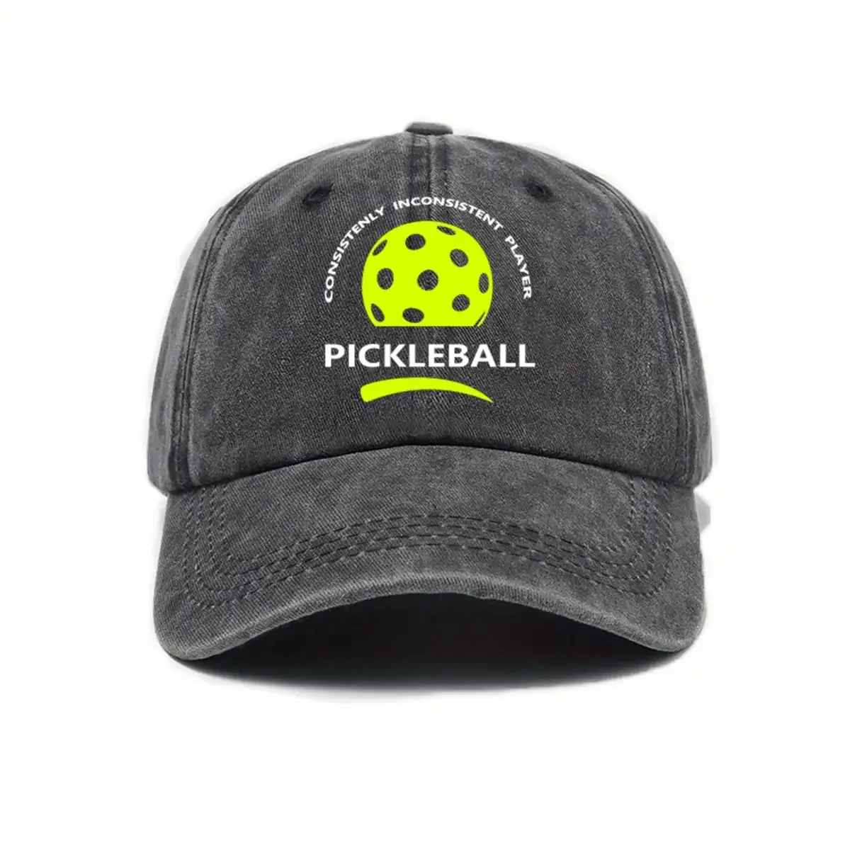 

Pickleball Graphic Baseball Cap | Neon Green Sporty Design, Adjustable for Players & Street Style