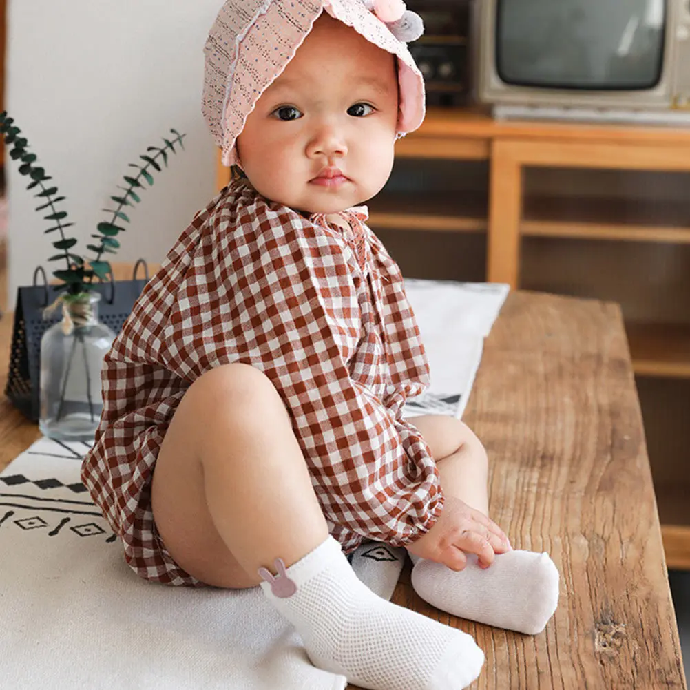 6Pairs Baby Cartoon Socks Breathable Cotton Mesh Socks Soft Elastic Non-Slip Comfortable