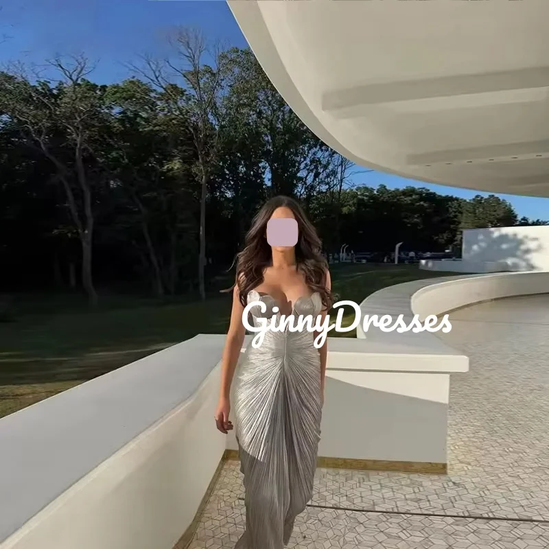 Sukienka na wesele, szyta na miarę, o kroju tuby, dekolt w serduszko, długość do podłogi, falbany, elegancka sukienka na przyjęcie dla kobiet, zapinana na zamek, bez rękawów, formalna.