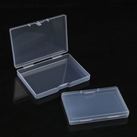 10pcs Rectangular Transparent Plastic Jewelry Card Stationery Storage Box Small Item Organizer Case
