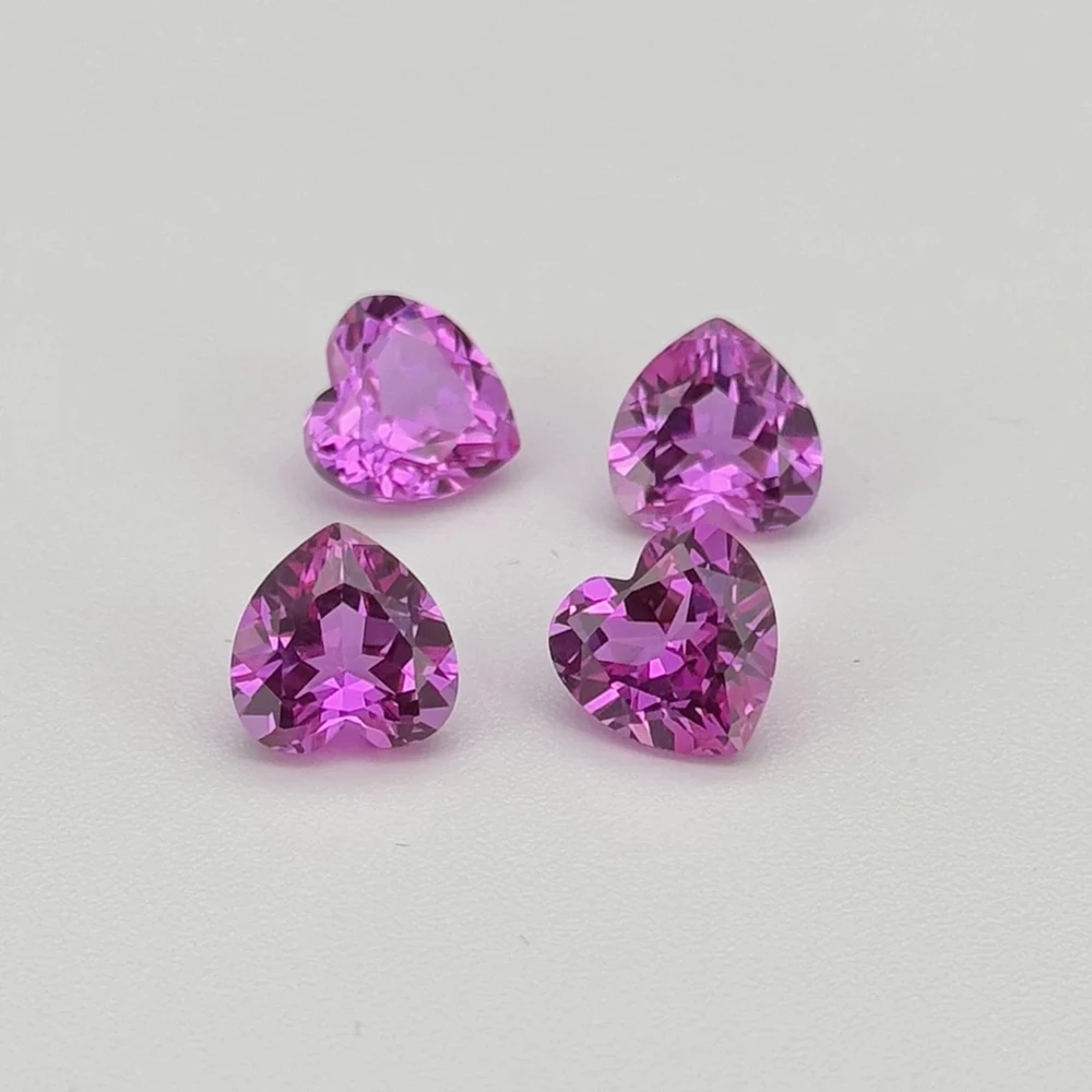 

Synthetic Pink Sapphire Heart Cushion Round Shape Corundum Stone for Jewelry