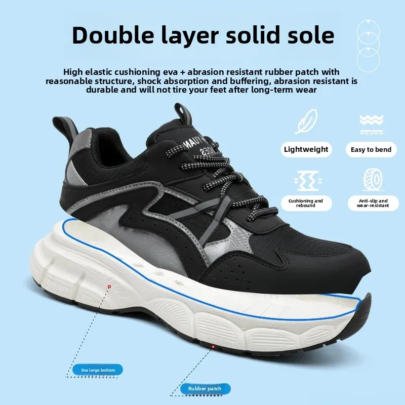 موضة شريط عاكس تصميم العزل 10KV الرجال أحذية أمان للعمل خالية من المعدن مكافحة تحطيم البلاستيك تو الذكور الأحذية الأحذية #2