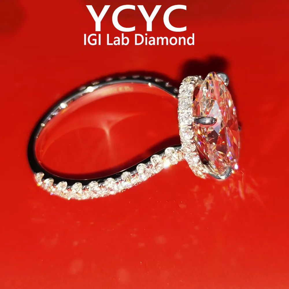 

1 2 3 4 5Ct 18K Gold Lab Grown Diamond Ring Oval Cut Diamond CVD HPHT DEF VS-VVS Wedding &Engagement Ring ﻿