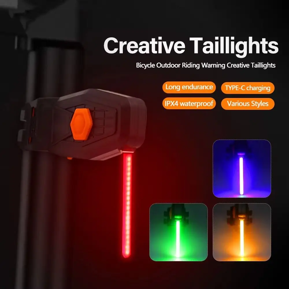 

Waterproof Bike Taillights Multifunctional Charging Foldable LED Cycling Rear Lamp Red/White Lighting Adjustable