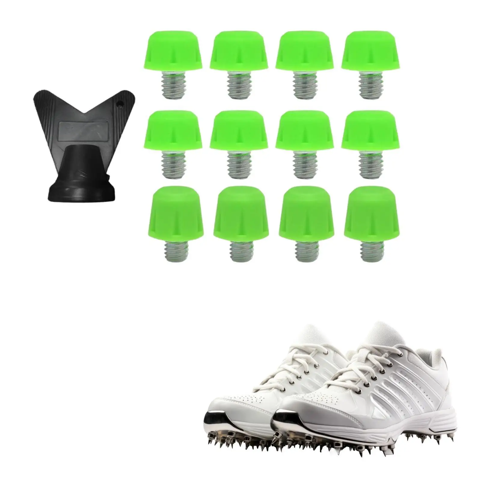 

12Pcs Football Shoe Spikes Football Boot Studs Lightweight Replacement M6 Firm Ground Soccer Studs for Competition Sports