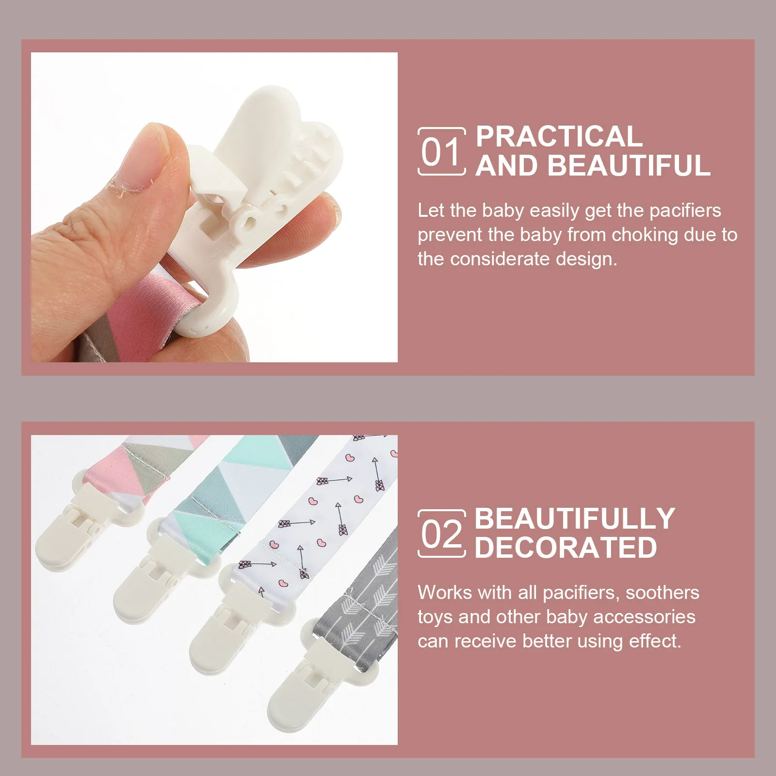 

Набор из 4 держателей для детских пустышек: безопасные, без БФА, портативные, компактные, долговечные, с удобным доступом