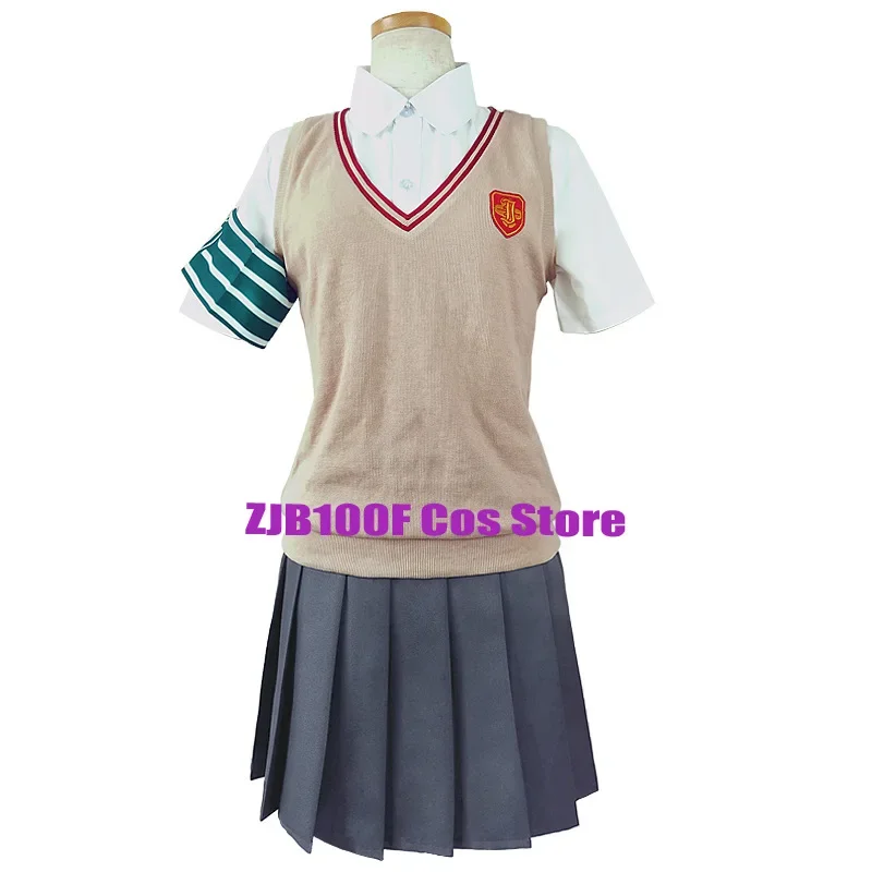 Misaka Mikos cosplay anime Toaru Kagaku no railgun uiharu Kazari school uniform Shirai Kuroko JK skirts wig for women Girl