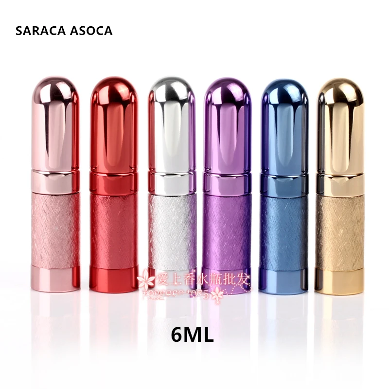 

Wholesale 6ml 30pcs/lot Metal Case Glass Tank Mini Perfume Atomizer Bottles Aluminum Nozzle Metal Spray Bottle