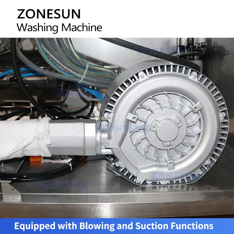 ZONESUN ZS-NIC3 Máquina de limpieza de botellas de enjuague de aire de 12 cabezales Lavadora de botellas de iones negativos