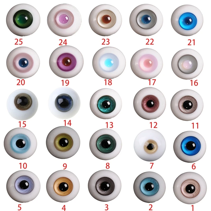 1 Pair for Doll’s Glass Eyes for 1/3 1/4 Ball Jointed Dolls DIY for Doll Accessories Eyeball for Crafts Stuffed Animal D